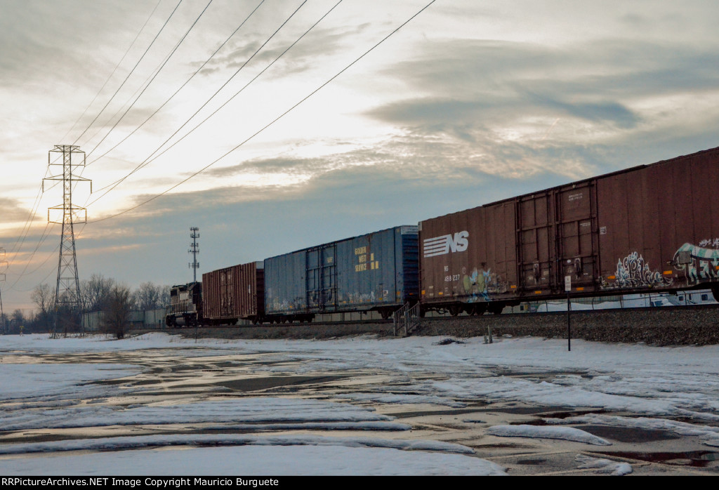 NS GP38-2 Locomotive making moves in the yard